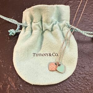 Tiffany & Co. Dual Heart Charm Necklace